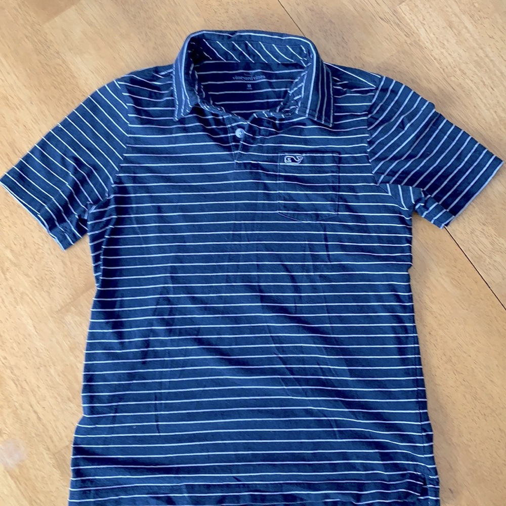Youth boys vineyard vines size medium 12-14 navy cotton polo